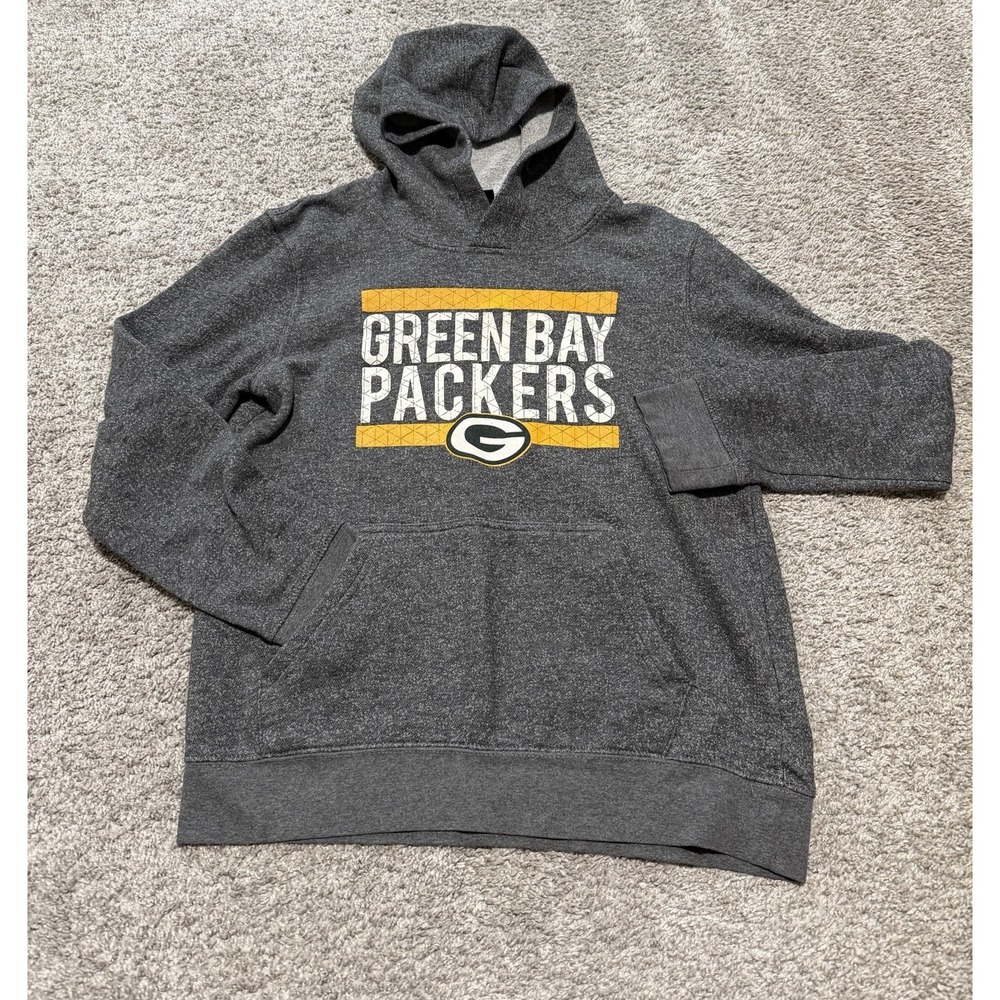 Green Bay Packers Hoodie Sweatshirt Pullover Youth Large? or XL? GEN2 Gray